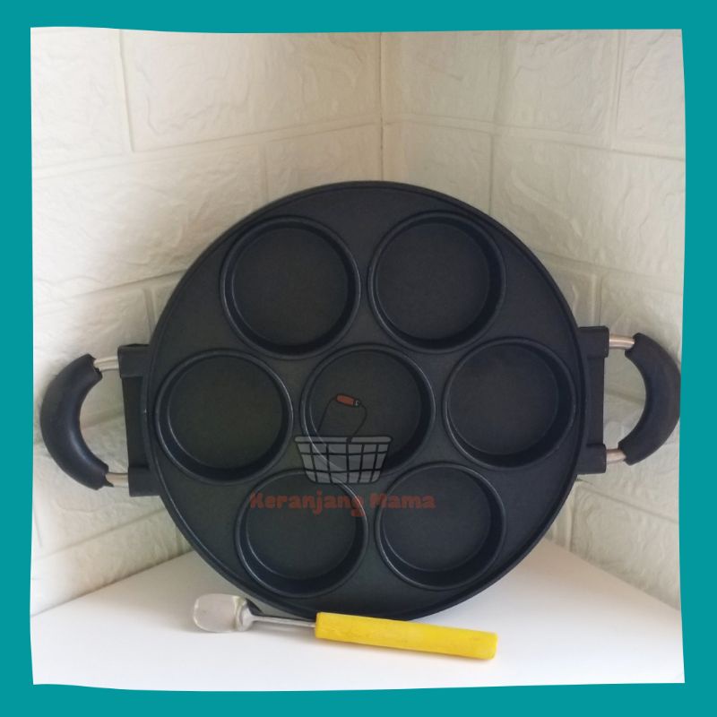 Cetakan Kue 7 Lubang Datar / Cetakan Kue Happy Call / Cetakan Apem