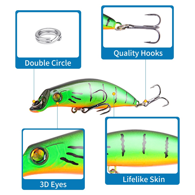 Umpan Pancing Hard Bait Bentuk Ikan Imitasi Panjang 8.1cm Berat 7g