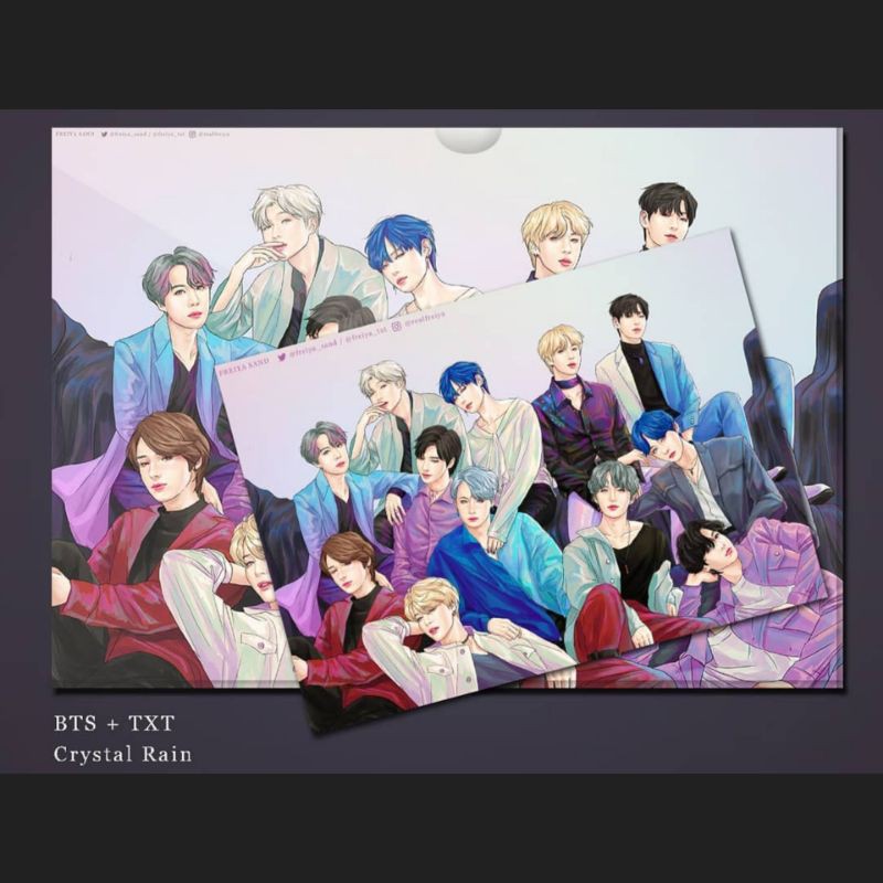 BTS TXT Fanart L holder & Mini Poster - Crystal Rain