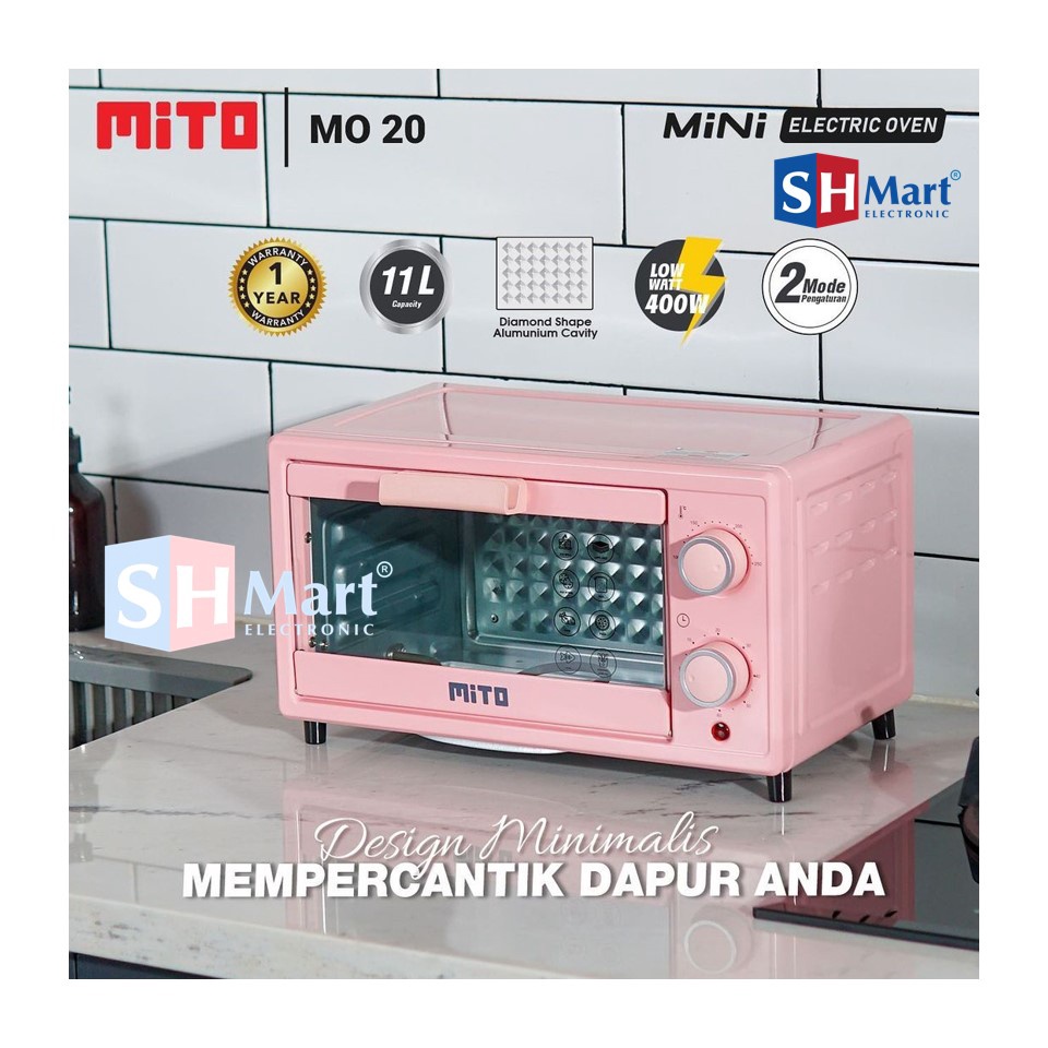 MITO Oven Listrik Mini MITO MO 20 Kapasitas 11 Liter (MEDAN)