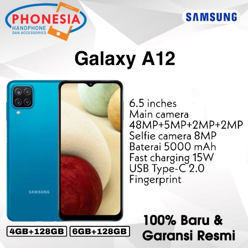 hp samsung a12 4 128gb 6 128gb dan a02s 4 64gb dan a02 3 32gb gransi