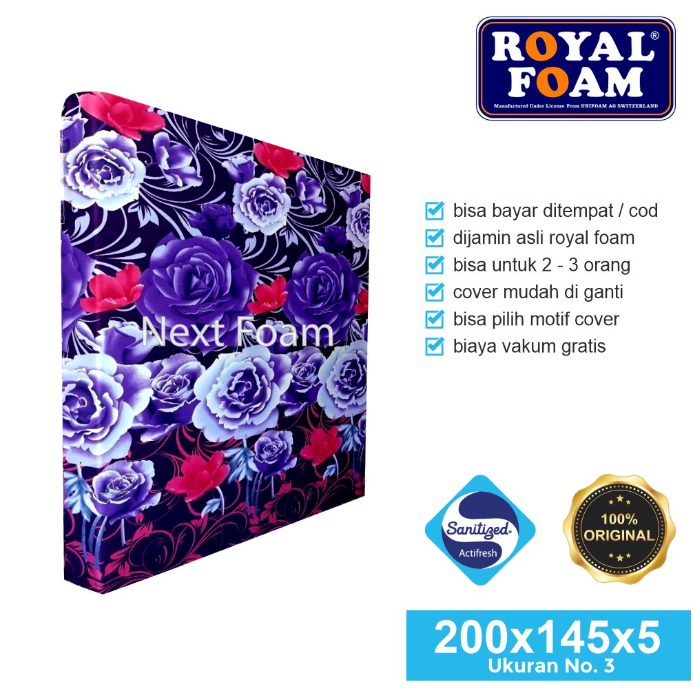 Kasur Busa Royal Foam Ukuran No 3 200x145x5 cm Tebal 5 cm D16 ORIGINAL