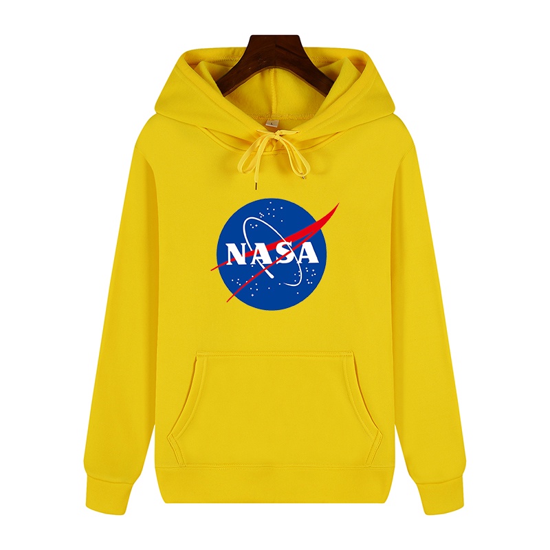 ⭐️⭐️⭐️⭐️⭐️ HOODIE Autumn and winter tide brand NASA logo plus fleece hooded sweater men and women yo