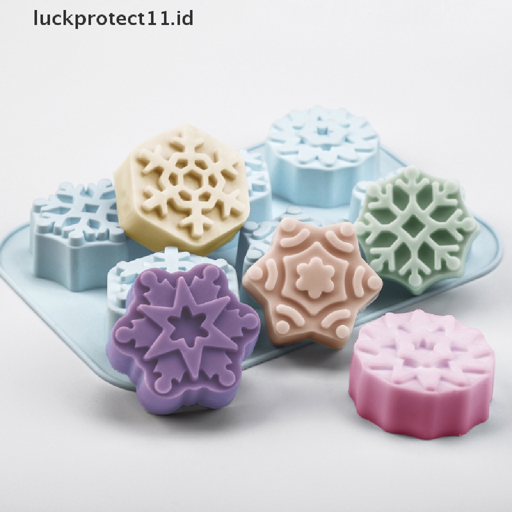 &lt; Luckprotect11. &lt; LuckproteksiCetakan Sabun Resin Bahan Silikon Bentuk Snowflake Natal