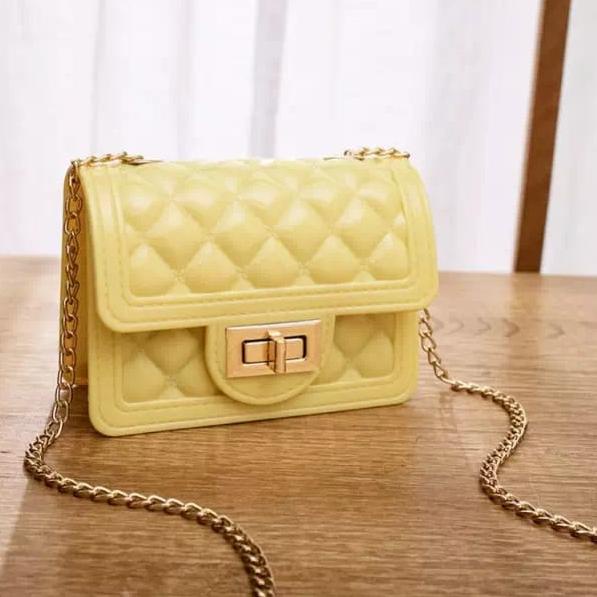 Serbu Spesial Tas Selempang Polos Jelly Glossy T111 Slingbag Import Real Pict
