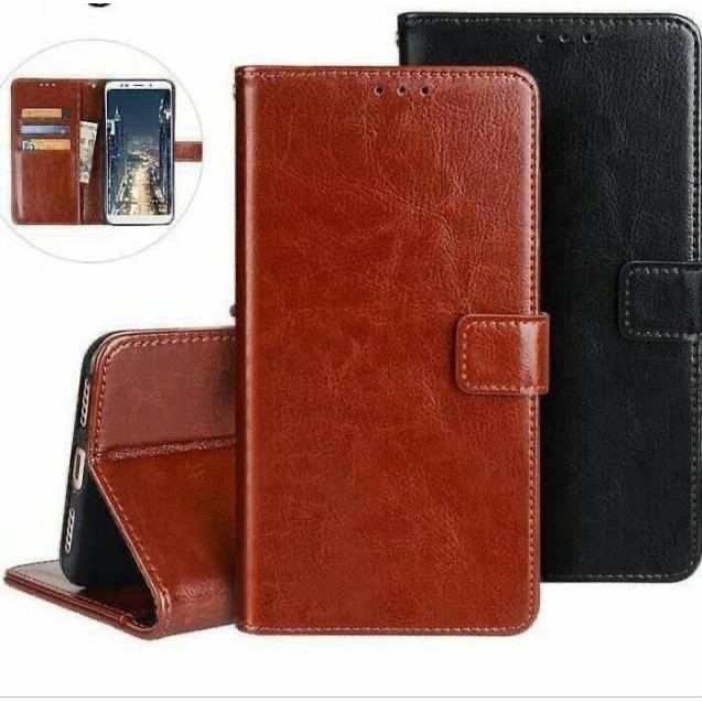 Casing Handphone Flip Kulit Wallet Tali Strap Oppo Vivo Samsung Infinix Redmi/xiaomi iPhone