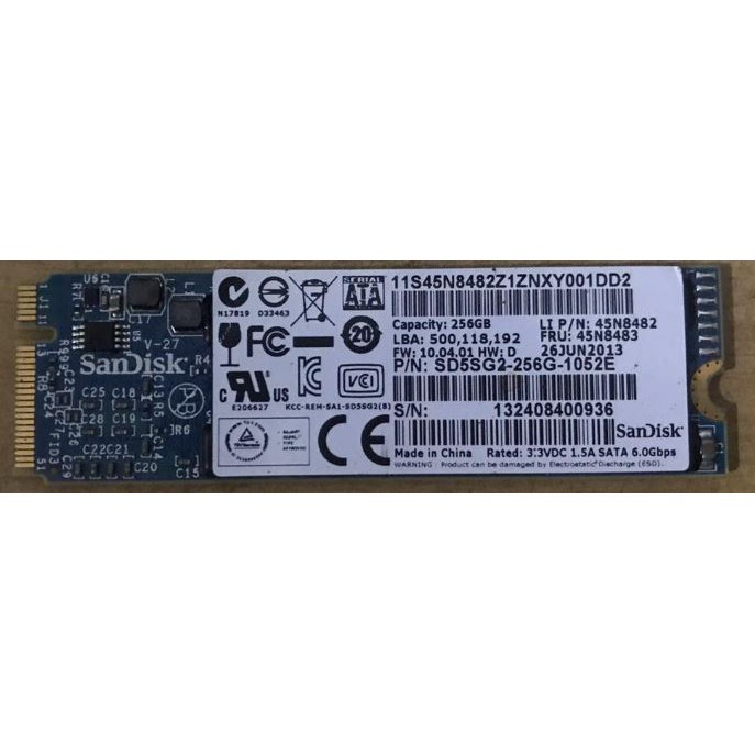 SanDisk SSD 256gb  Bekas Laptop Lenovo X1 Carbon
