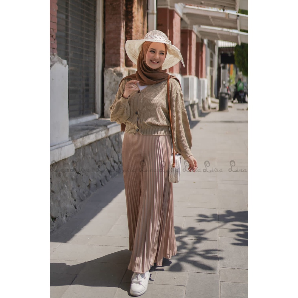 (COD) PROMO Zaura Zafron by LinaLivia Hijab ORI - Bahan Ceruty Babydoll Premium - Harga Reseller