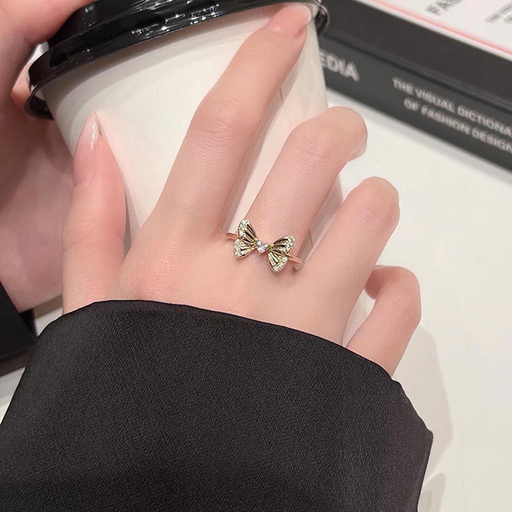 Mxbeauty Wanita Pembukaan Cincin Pesta Sederhana Untuk Gadis Tembaga Temperamen Buku Jari Rings