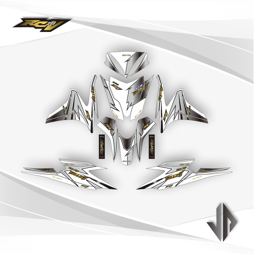 Decal Sticker / Stiker Vario 125 Old 2013 2014 2 Gold - Putih