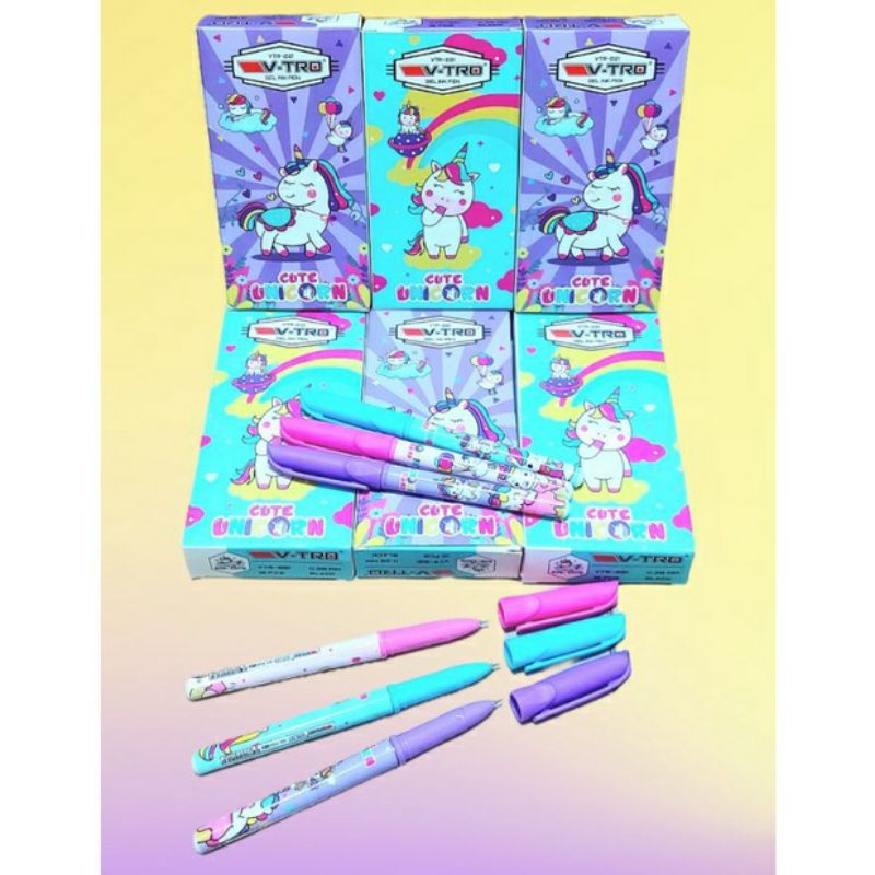 

PULPEN GEL VTRO MOTIF UNICORN ISI 12PCS