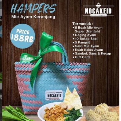 

Mie Ayam Keranjang, hadiah ulang tahun, hampers, parcel lebaran natal