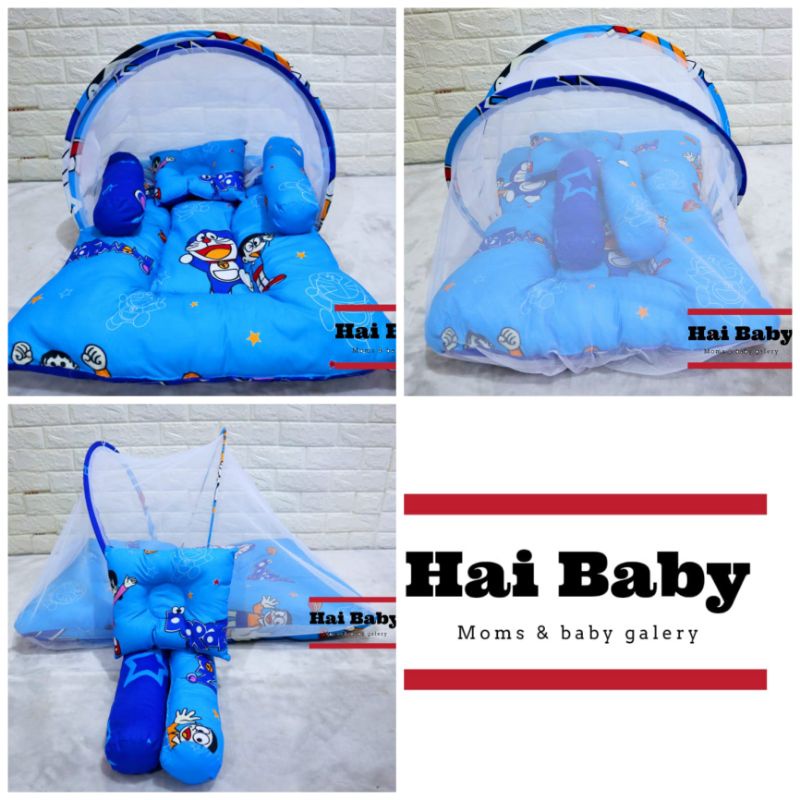 Kasur Kelambu Bayi Set Bantal Guling PREMIUM free tas mika