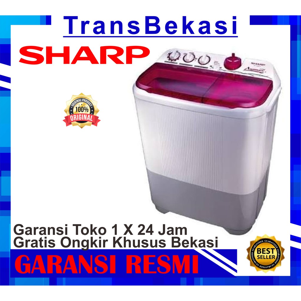 MESIN CUCI SHARP EST 95 CR / MESIN CUCI 2 TABUNG SHARP 9KG