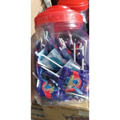

perment pendekar biru toples lolly biru dilidah