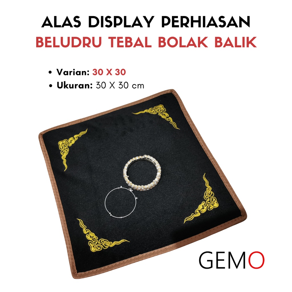 Alas Beludru Tebal Display Dudukan Perhiasan Set Mewah / Tempat Tatakan Alat Peraga Lucu Unik Murah untuk  Etalase Toko Emas Berlian / Perak Permata Berharga juga bisa untuk Box Seserahan Tunangan Nikah Kawin