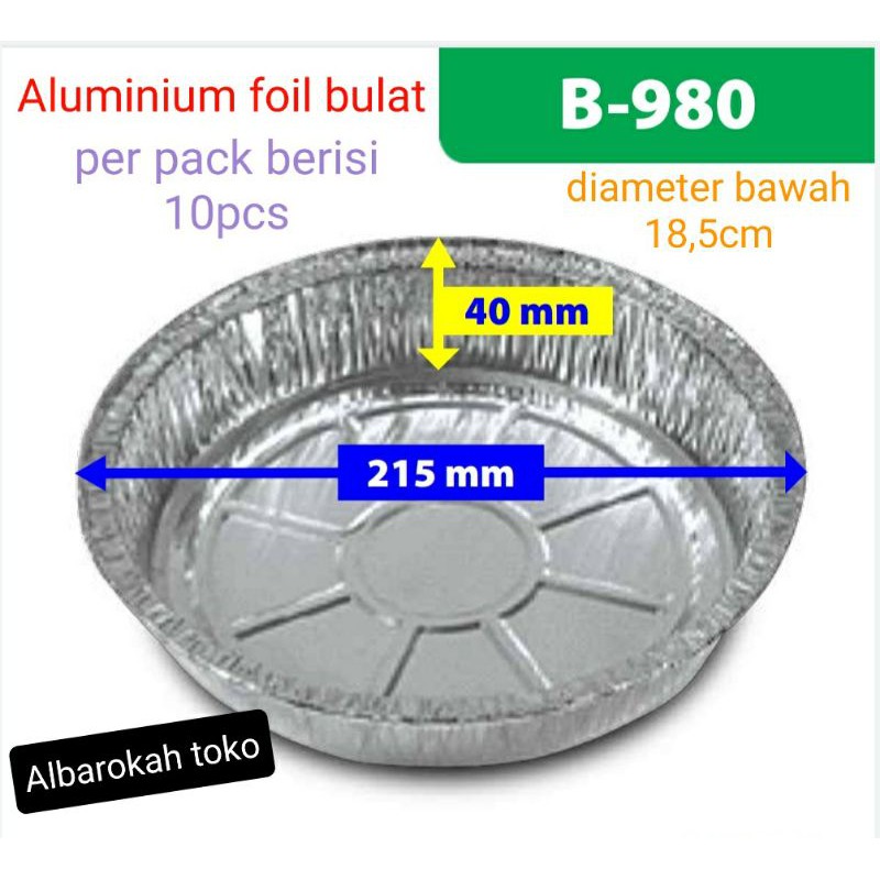 Wadah aluminium foil bulat D: 20cm / loyang aluminium foil bulat diameter 20cm /aluminium klapertart