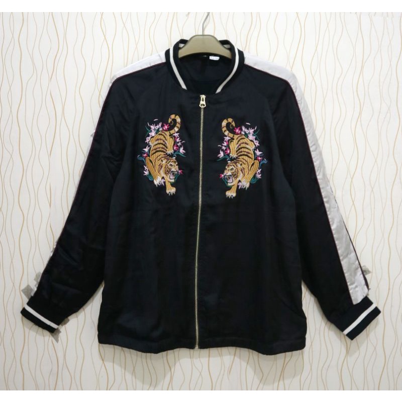 Jaket Sukajan Tiger Original H&M Hitam
