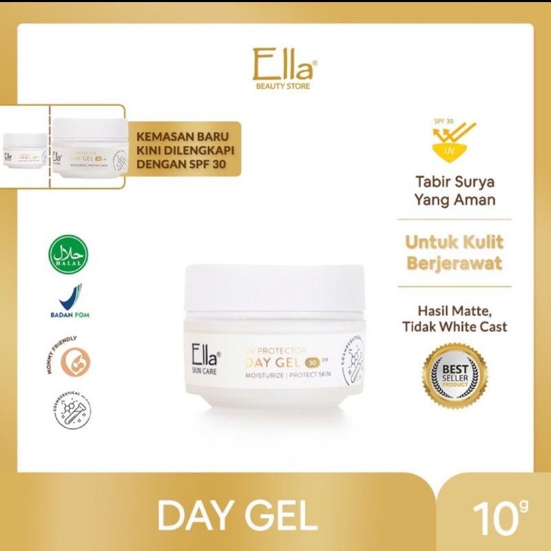 Ella Skincare krim pagi Gel SPF 30 untuk kulit berminyak berjerawat