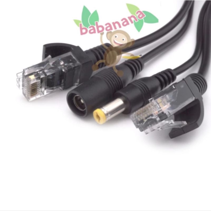 kabel POE 1 set splitter dan injector cctv sepasang power lan ethernet