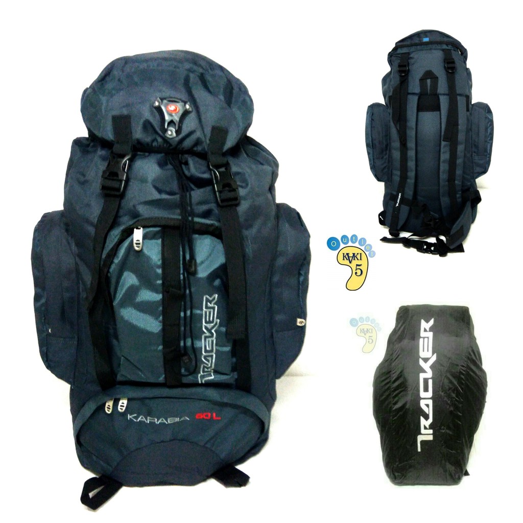 TAS GUNUNG CARRIER OUTDOOR CAMPING TRACKER 60 LITER HITAM