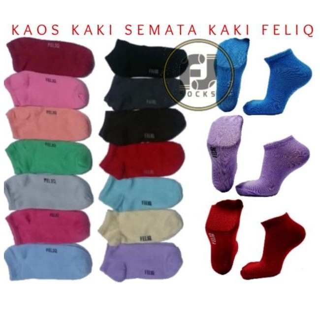 Kaos kaki semata kaki feliq (sneaker) polos bebas pilih warna