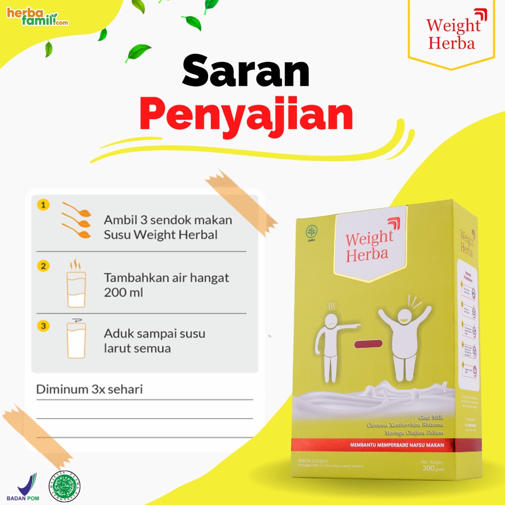 Weight Herba Susu Etawa - Penggemuk Badan Tanpa Gula &amp; Tanpa Olahraga Perlancar Saluran Pencernaan &amp; Tingkatkan Nafsu Makan