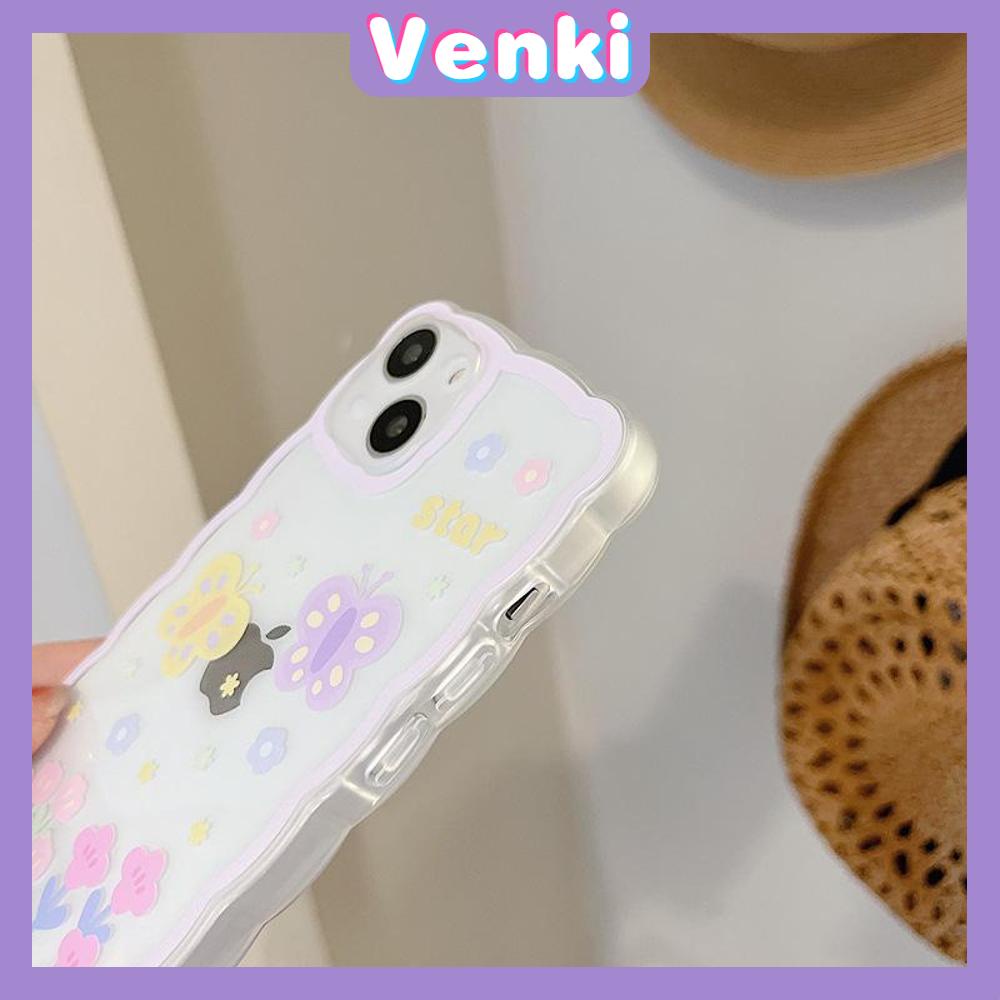 iPhone Case Silicone Soft Case Clear Case Wave Non-Slip Shockproof Camera Full Coverage Protection Butterfly Flower For iPhone 13 Pro Max iPhone 12 Pro Max iPhone 11 iPhone 7 Plus