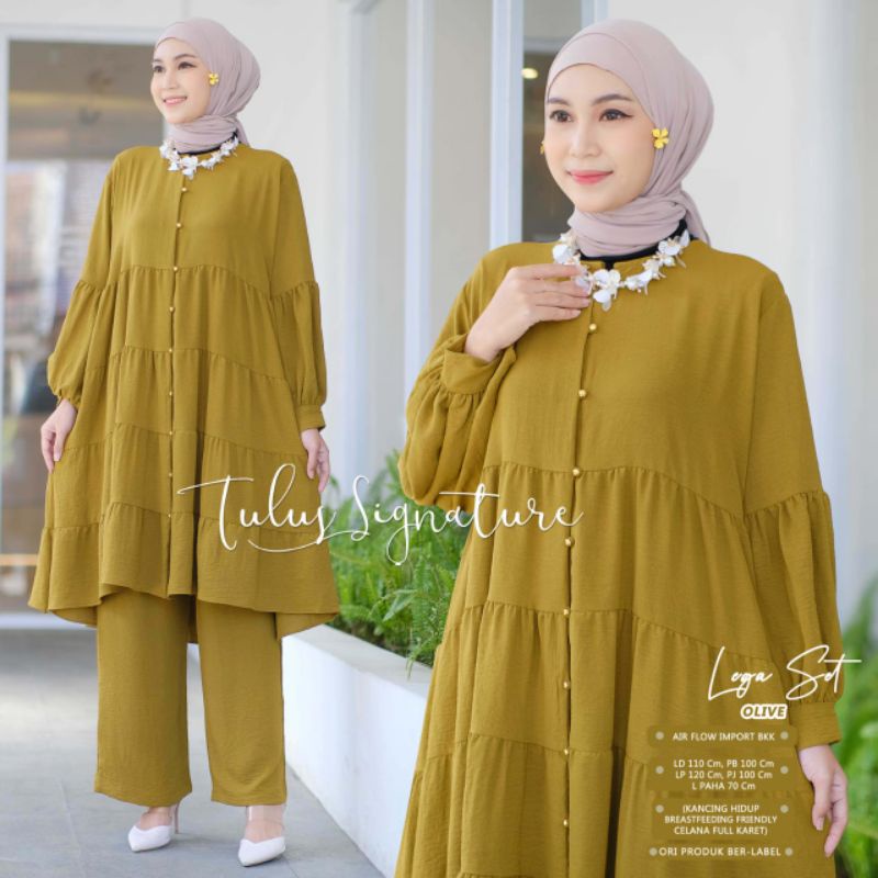 LEGA SET BY TULUS SIGNATURE (ONE SET WANITA) Setelan muslimah polos modern rekomended