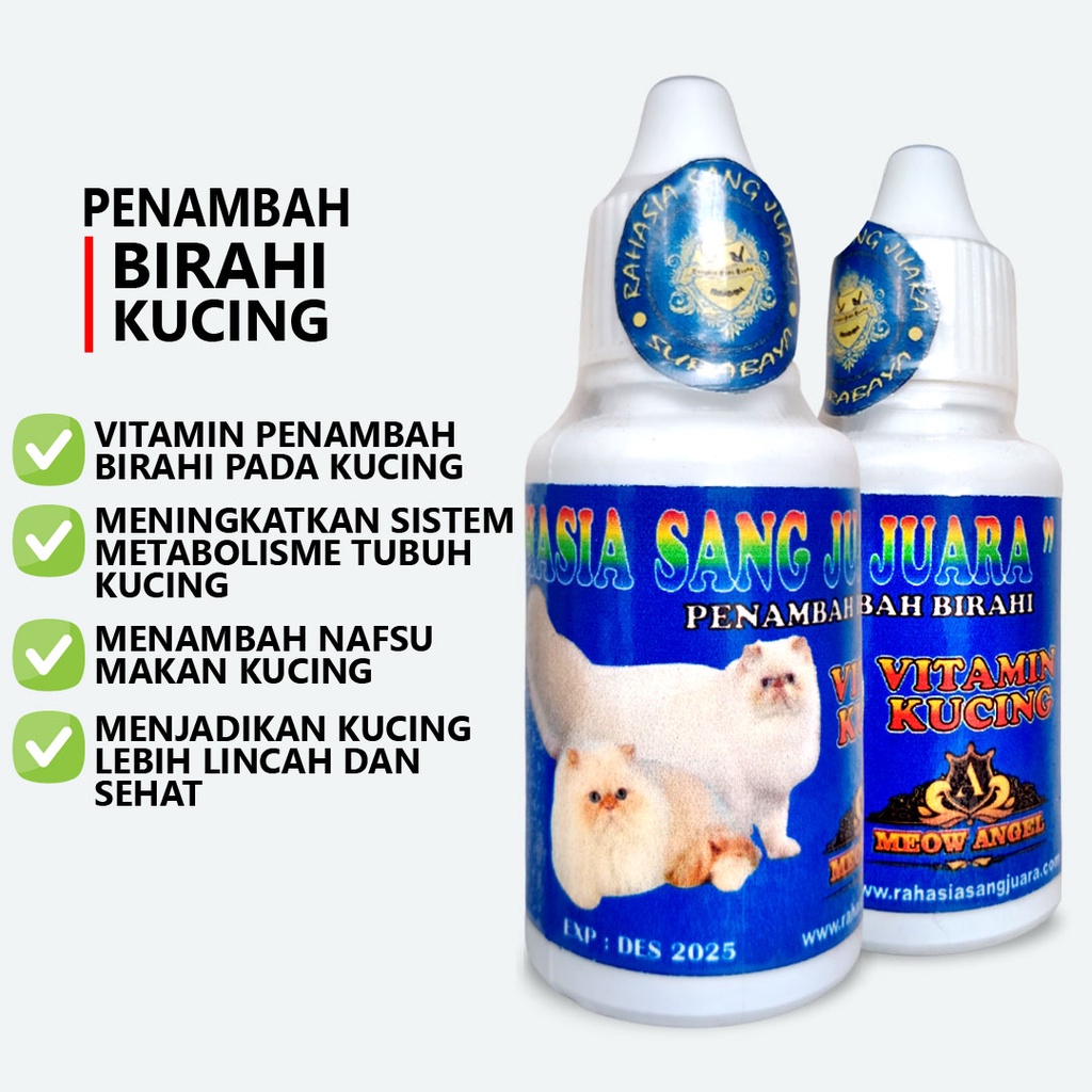 VITAMIN PENAMBAH BIRAHI KUCING MENINGKATKAN METABOLISME DAN IMUN KUCING