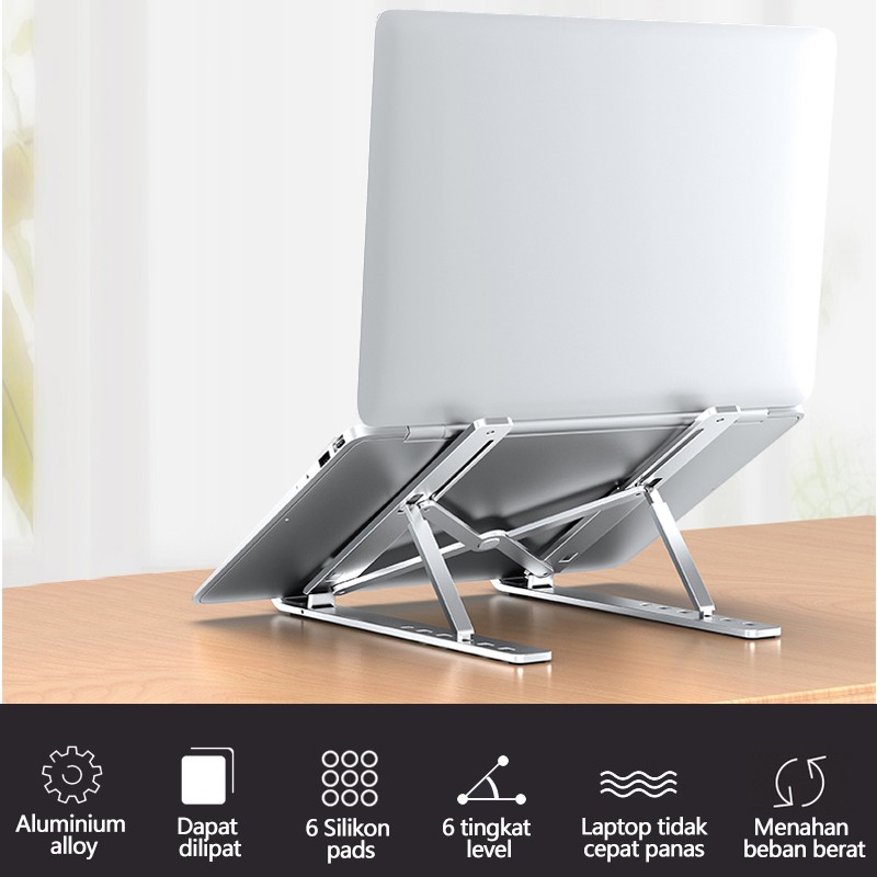 Laptop Stand Holder Portable Dudukan Tablet Aluminium Multifungsi adjustable