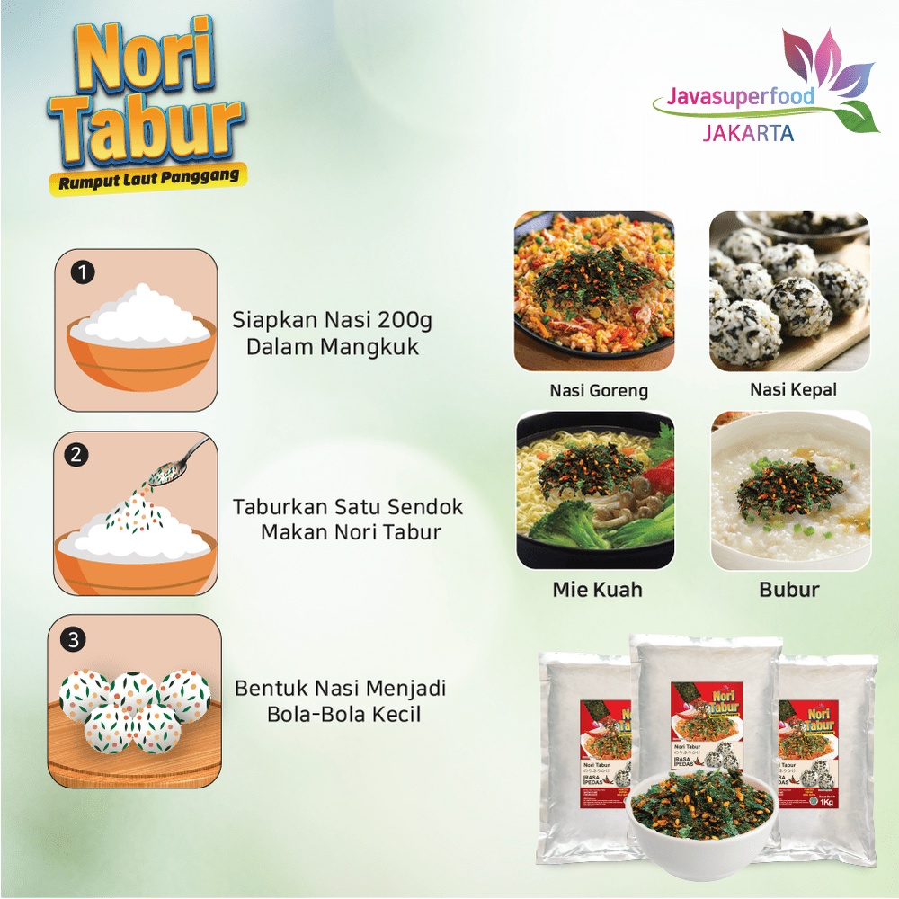 Nori Tabur Rumput Laut Panggang - Rasa Pedas- 1Kg