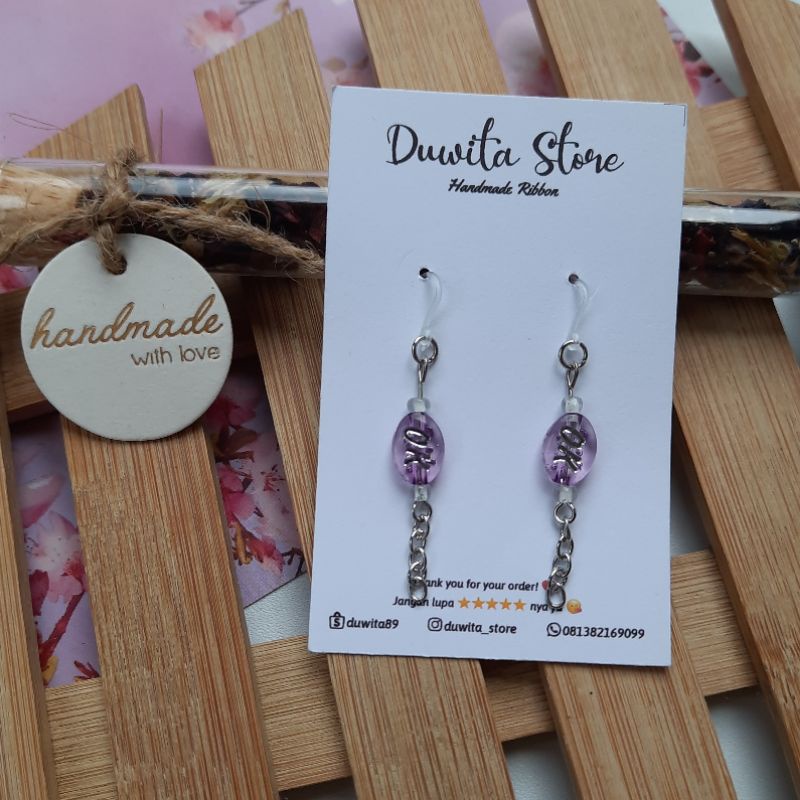 HANDMADE ANTING ANAK/DEWASA KAITAN PLASTIK MOTIF OK