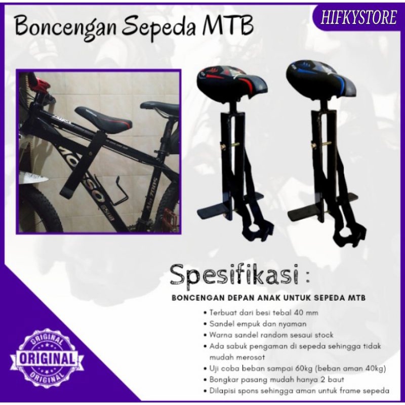 Termurah - Boncengan Anak Sepeda MTB Boncengan Sepeda Anak Boncengan