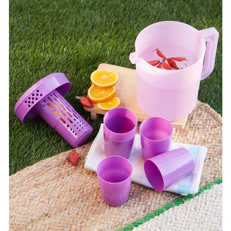 CPM Annabelle Jug Infused Set Plus 5 Glass Eskan Teko Plastik Gelas Air Minum Minuman Kuat Water Jug