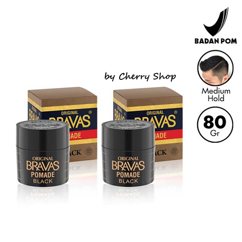 [BPOM] [HALAL] BRAVAS Pomade Brilliantine Minyak Rambut Line Blue Executive / Mas / Black 80G BRASOV