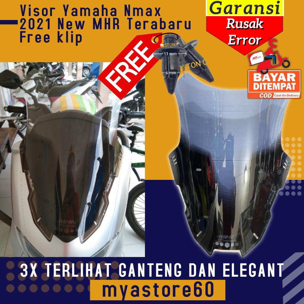 Visor Winshield Winsil Aksesoris Cover Tutup Variasi Yamaha Nmax 2021 New MHR Terabaru Free klip