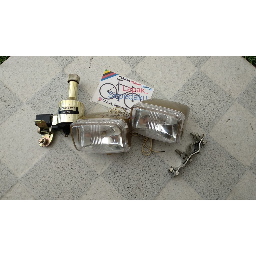 lampu sepeda jadul vintage lawas model kotak sepeda mini / balap jadul
