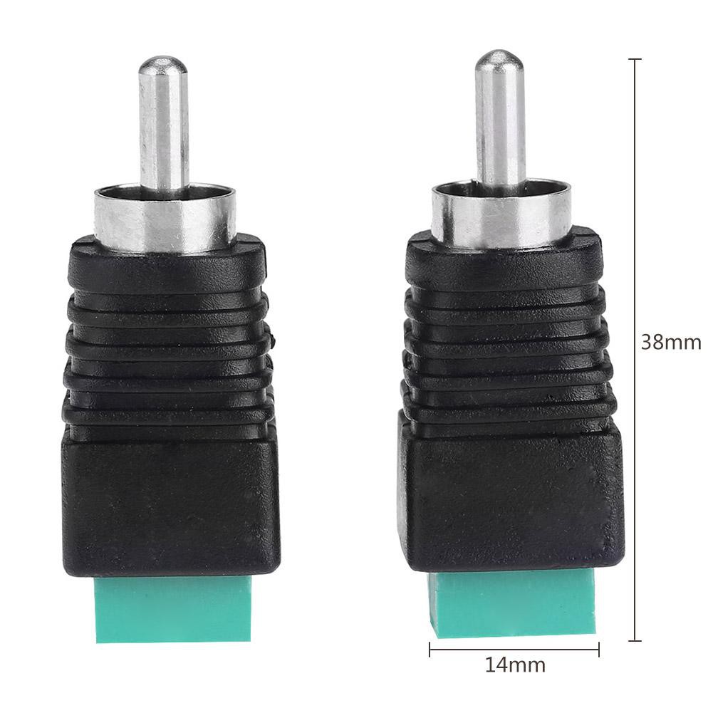 2 Speaker Wire Cable to Audio Male RCA Connectors Adapters Jack Plug VIVId