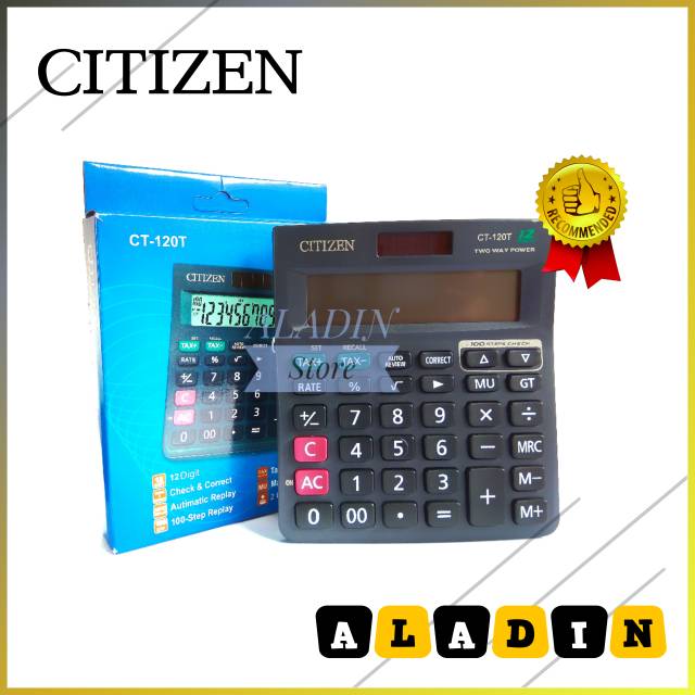 

KALKULATOR CITIZEN 12 DIGIT HITAM CT 120 T
