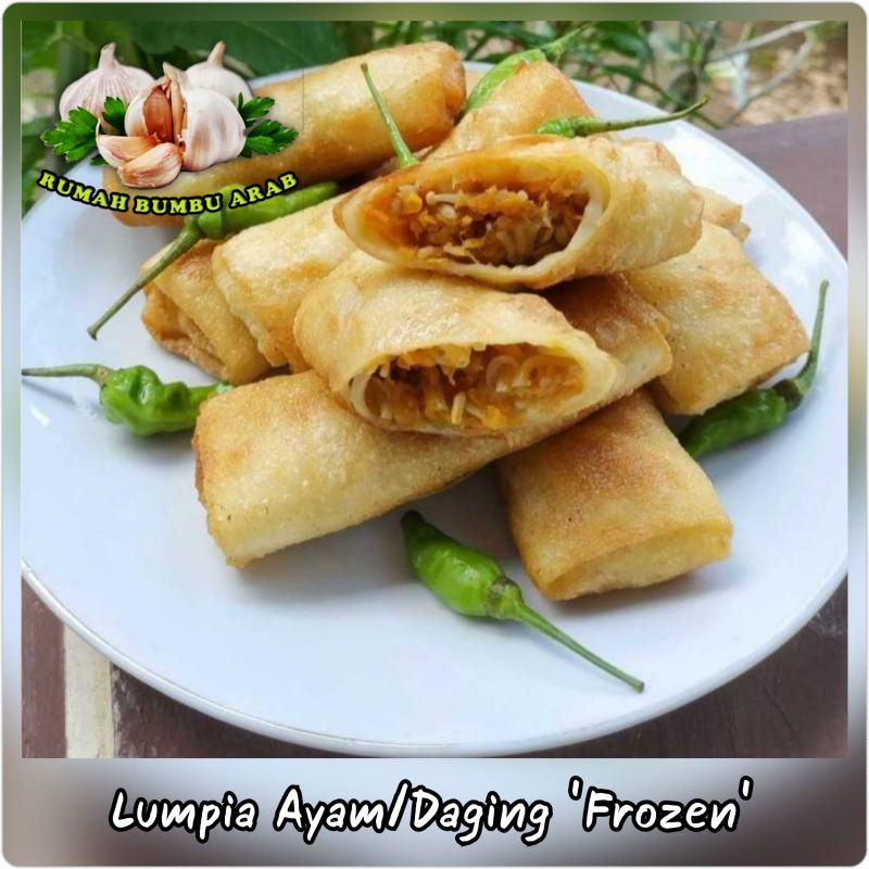 

Lumpia Ayam / Daging 'Frozen / Beku' KHUSUS GOJEK - GRAB