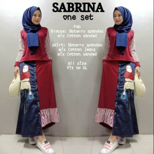 SABRINA SET BDIK - stelan rok - setrok karakter hijab - baju muslim - stelan wanita murah