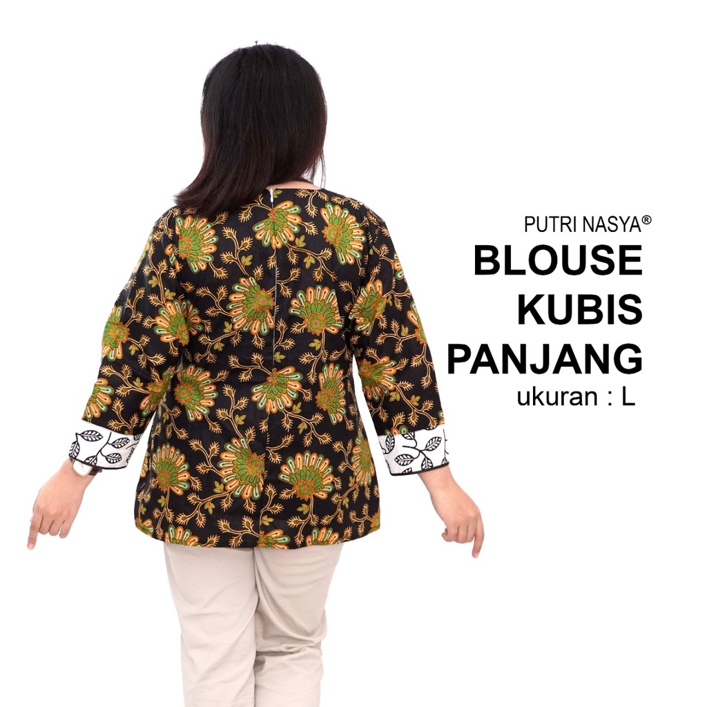 Atasan Batik Blouse Big Size Wanita Kerja Jumbo S-M-L-XL-2L-3L-4L-5L-6L-7L Model Blus Jumbo Seragam Batik / Pakaian Batik LD 140 Kekinian Kantor