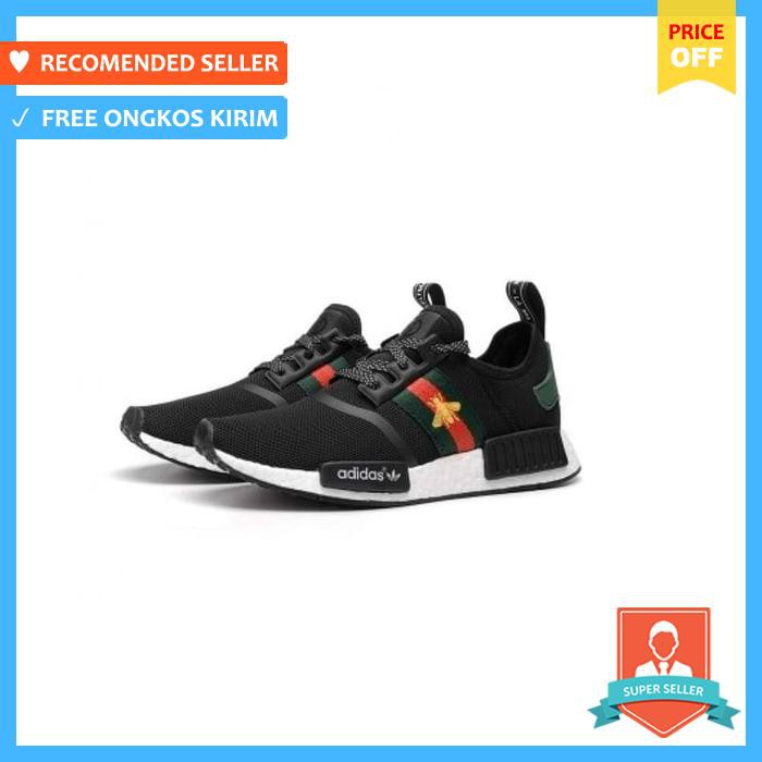 Adidas Nmd R1 X Bee Gucci Black High Premium Original Shoes - Sepatu Pria - Sneakers Pria
