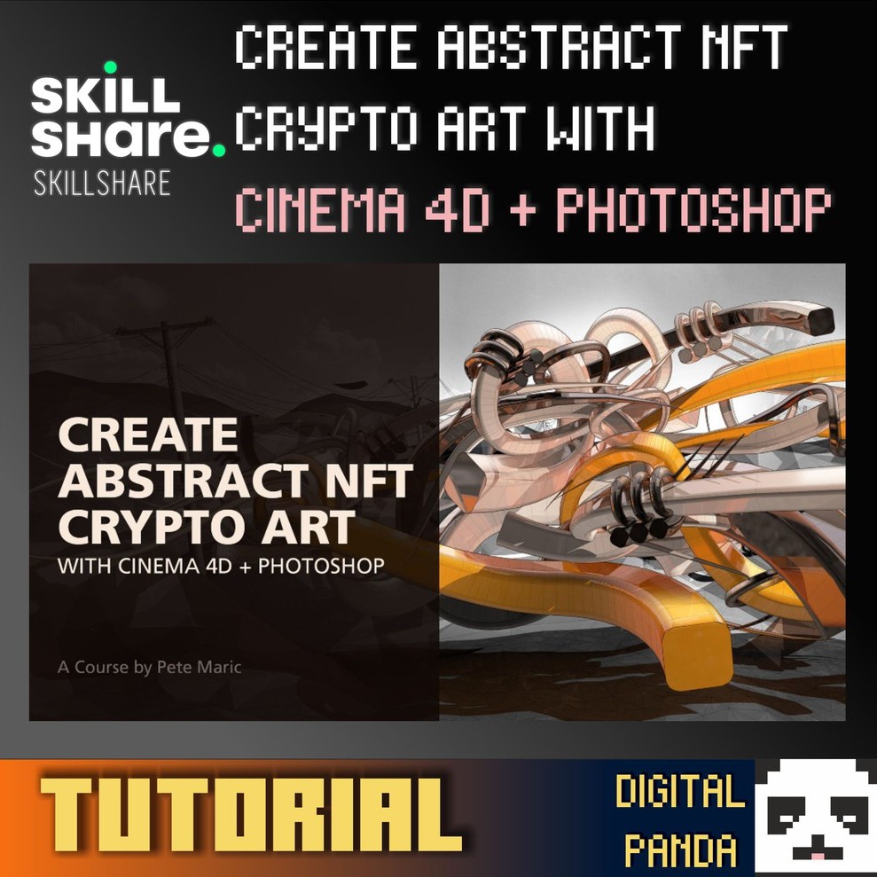 [ FULL TUTORIAL]  CREATE ABSTRACT NFT CRYPTO ART WITH CINEMA 4D + PHOTOSHOP