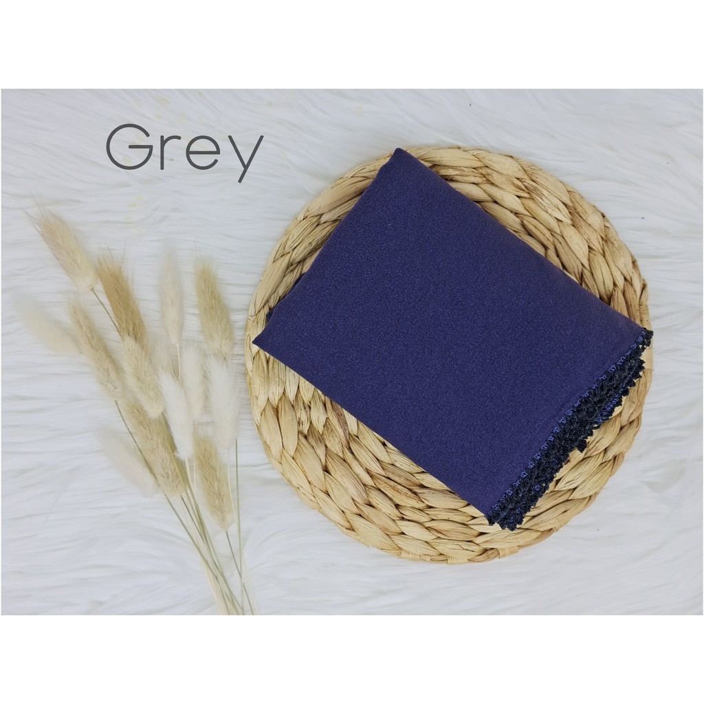 Pashmina Picot Crochet Diamond Stretch-Grey