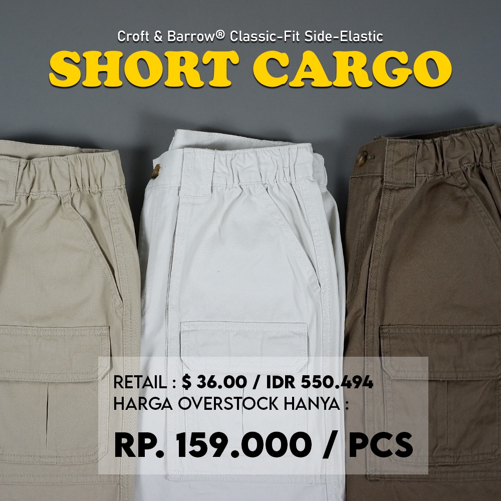 Croft &amp; Barro*w Classic-fit Side-elastic Cargo Short