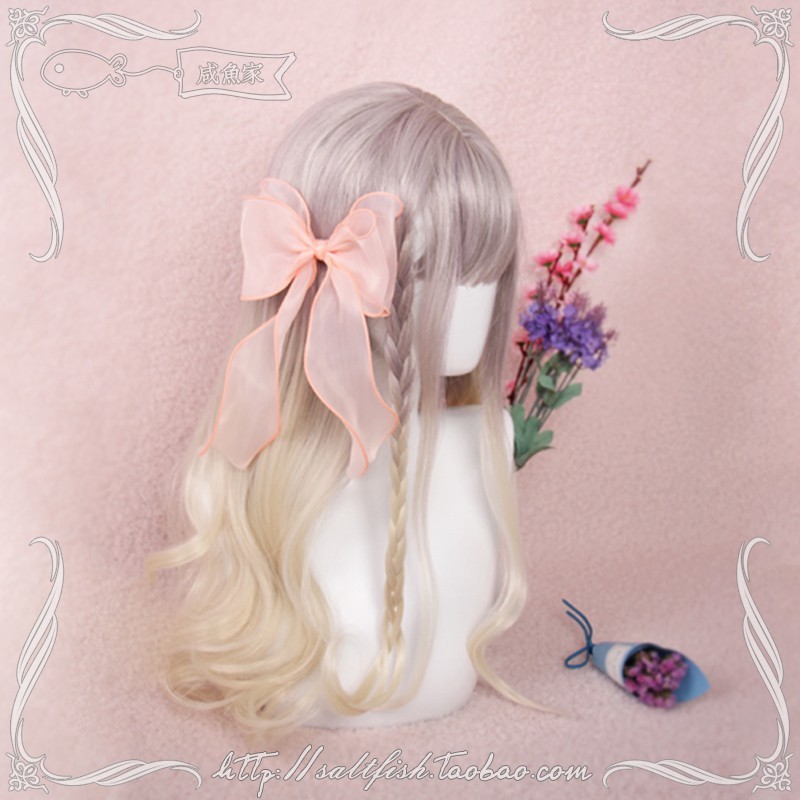 LOL-137 wig rambut palsu daily lolita korea jepang kpop gray linen