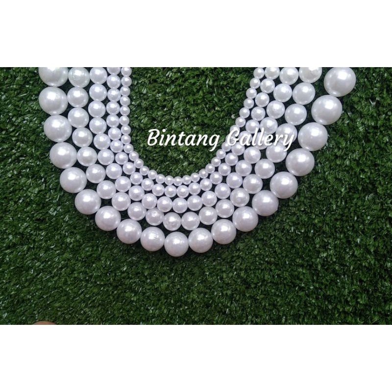 Mutiara ringan 6 / 8 / 10 / 12 mm putih per renteng