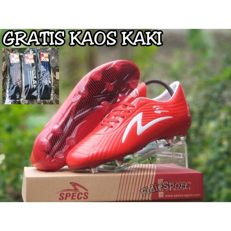 SEPATU SPECS INFINITY RED ORI / SEPATU BOLA SPECS INFINITY FREE KAOS KAKI